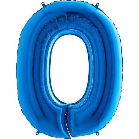 Nafukovací balónek číslo 0 modrý 102cm extra velký