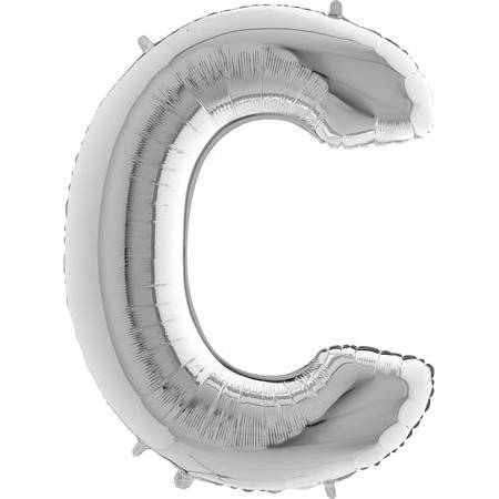 Nafukovací balónek písmeno C stříbrné 102 cm