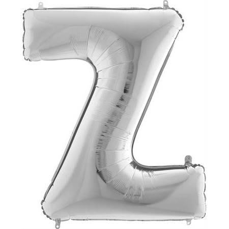 Nafukovací balónek písmeno Z stříbrné 102 cm