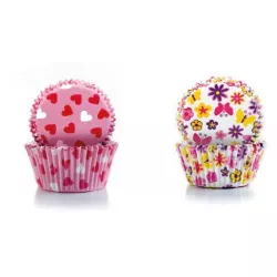 Papírové košíčky - srdíčka a kytičky 2 x 50 ks