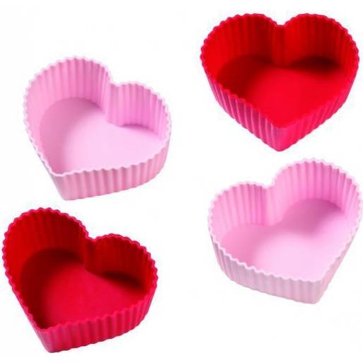 Silikonové formy na muffiny ve tvaru srdce