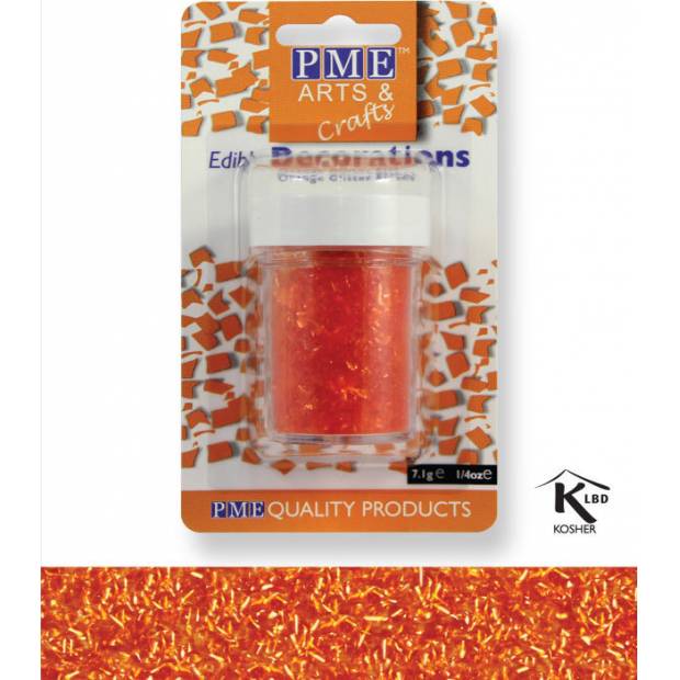 Sypání Glitter Flakes - oranžové