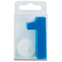 Svíčka ve tvaru číslice 1 - mini, modrá
