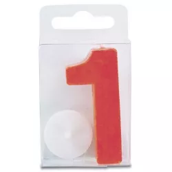 Svíčka ve tvaru číslice 1 - mini, červená