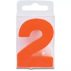 Svíčka ve tvaru číslice 2 - mini, červená