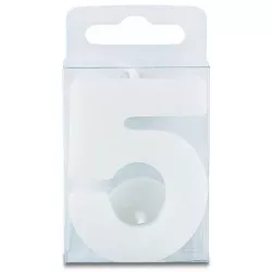 Svíčka ve tvaru číslice 5  - mini, bílá