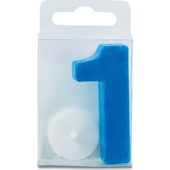 Svíčka ve tvaru číslice 1 - mini, modrá