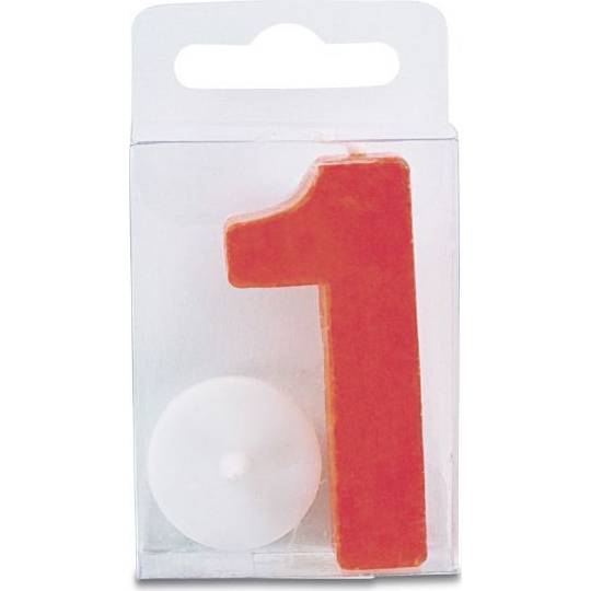 Svíčka ve tvaru číslice 1 - mini, červená