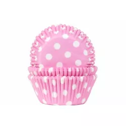 Košíčky na muffiny 50ks růžové s bílými puntíky