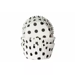 Papírový košíček na muffiny puntíky černé 50ks