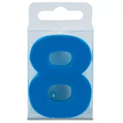 Svíčka ve tvaru číslice 8 - mini, modrá