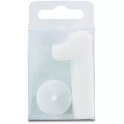 Svíčka ve tvaru číslice 1 - mini, bílá