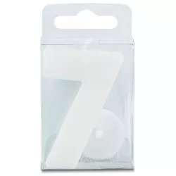 Svíčka ve tvaru číslice 7 - mini, bílá