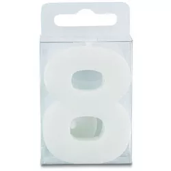 Svíčka ve tvaru číslice 8 - mini, bílá