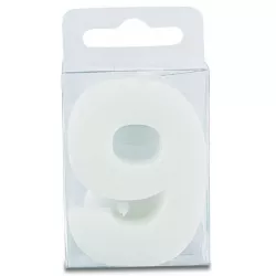 Svíčka ve tvaru číslice 9 - mini, bílá