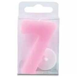 Svíčka ve tvaru číslice 7 - mini, růžová