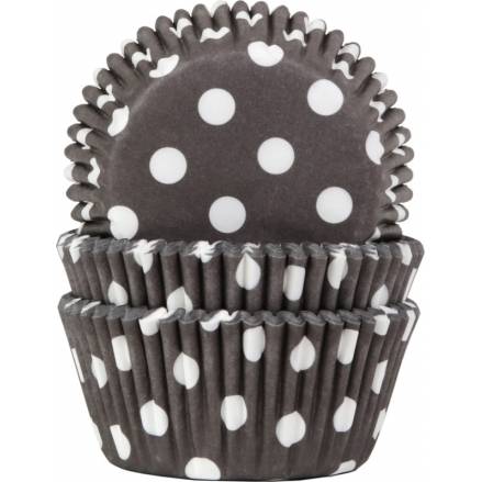 Papírový košíček na muffiny černý puntíkovaný 50ks