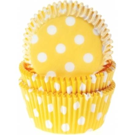 Košíčky na muffiny 50ks žluté s puntíky