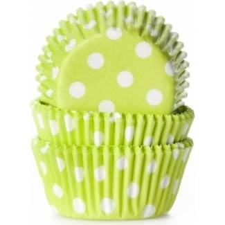 Cukrářský košíček zelený puntíkovaný mini 60ks
