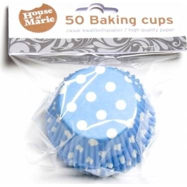 Papírový košíček na muffiny modrý puntíkovaný 50ks