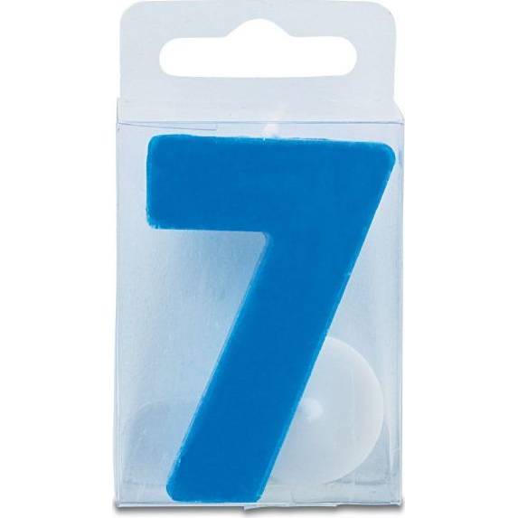 Svíčka ve tvaru číslice 7 - mini, modrá