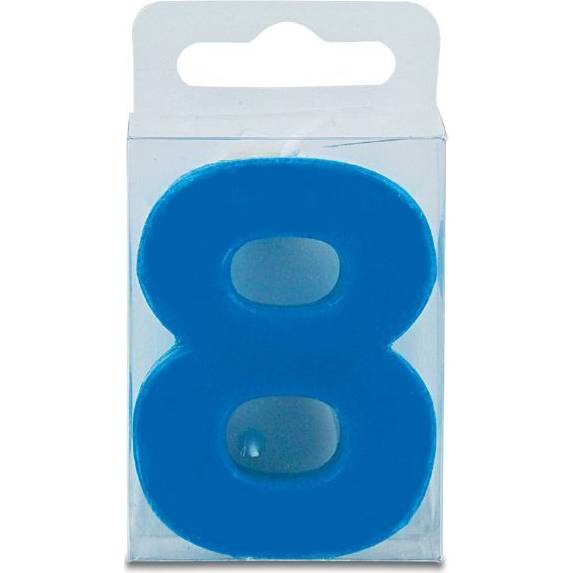Svíčka ve tvaru číslice 8 - mini, modrá