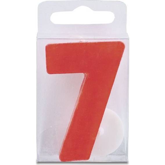 Svíčka ve tvaru číslice 7 - mini, červená
