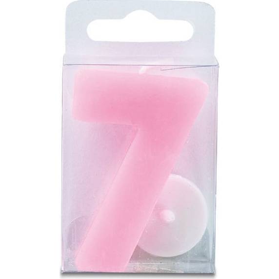 Svíčka ve tvaru číslice 7 - mini, růžová