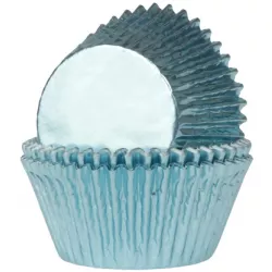 Košíčky na muffiny LESKLÉ světle modré 24 ks