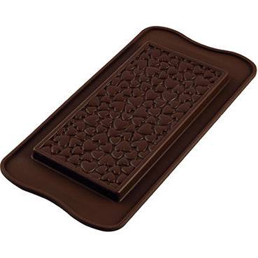 Silikonová forma na čokoládu – tabulka srdíčka