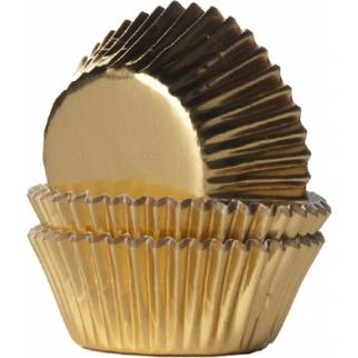 Mini košíčky na muffiny LESKLÉ zlaté 36ks