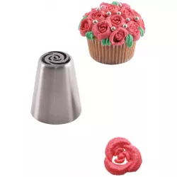 Zdobící špička nerez růže 1ks