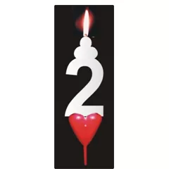 Dortová svíčka se srdíčkem číslice 2