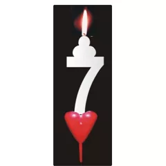 Dortová svíčka se srdíčkem číslice 7