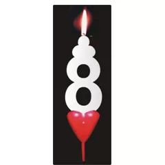 Dortová svíčka se srdíčkem číslice 8