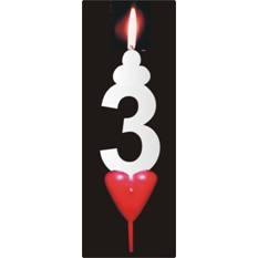 Dortová svíčka se srdíčkem číslice 3