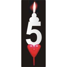 Dortová svíčka se srdíčkem číslice 5