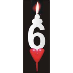 Dortová svíčka se srdíčkem číslice 6
