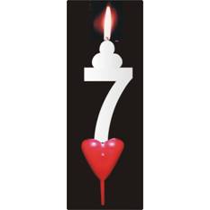 Dortová svíčka se srdíčkem číslice 7