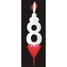 Dortová svíčka se srdíčkem číslice 8
