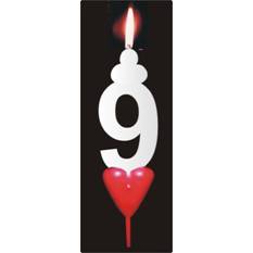 Dortová svíčka se srdíčkem číslice 9