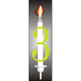 Dortová svíčka reflexní číslo 3