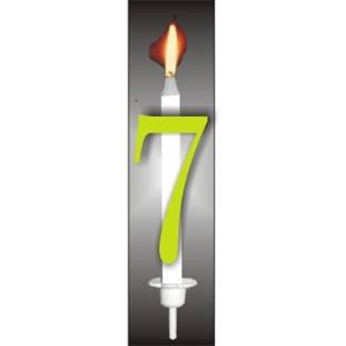 Dortová svíčka reflexní číslo 7