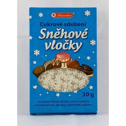 Cukrové zdobení sněhové vločky 30g