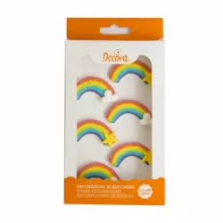 Cukrová dekorace na dort barevná duha 6ks