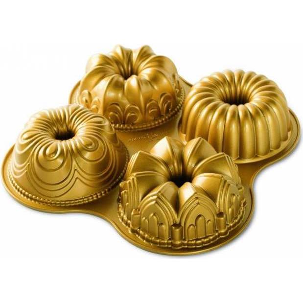 NW Čtveřice mini bábovek 4ks zlatá 91377 Nordic Ware