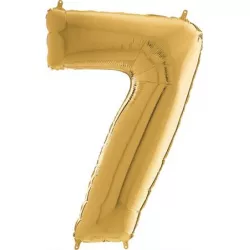 Nafukovací balónek číslo 7 zlatý 66cm