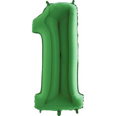Nafukovací balónek číslo 1 zelený 102cm extra velký