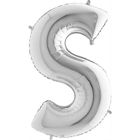 Nafukovací balónek písmeno S stříbrné 102 cm