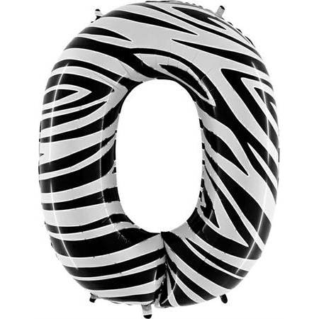 Nafukovací balónek číslo 0 zebra 102cm extra velký